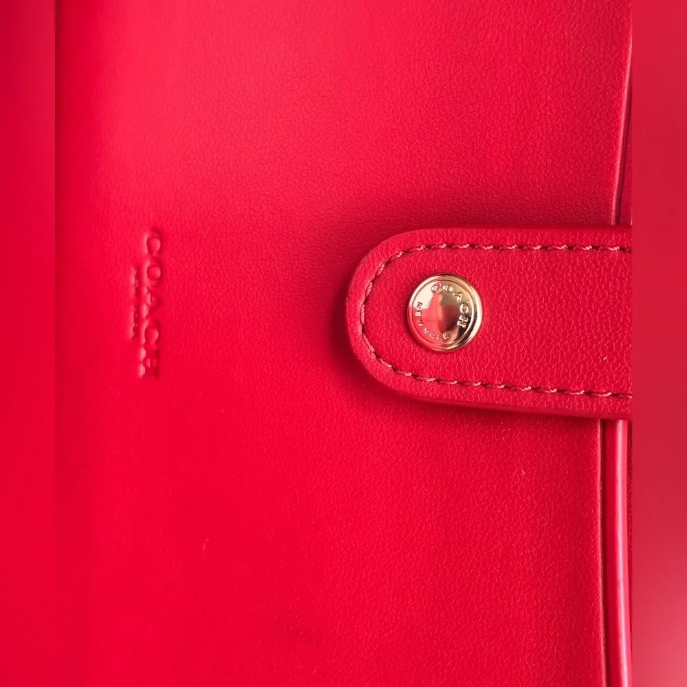 Coach Signature Canvas Wallet with Red Tab